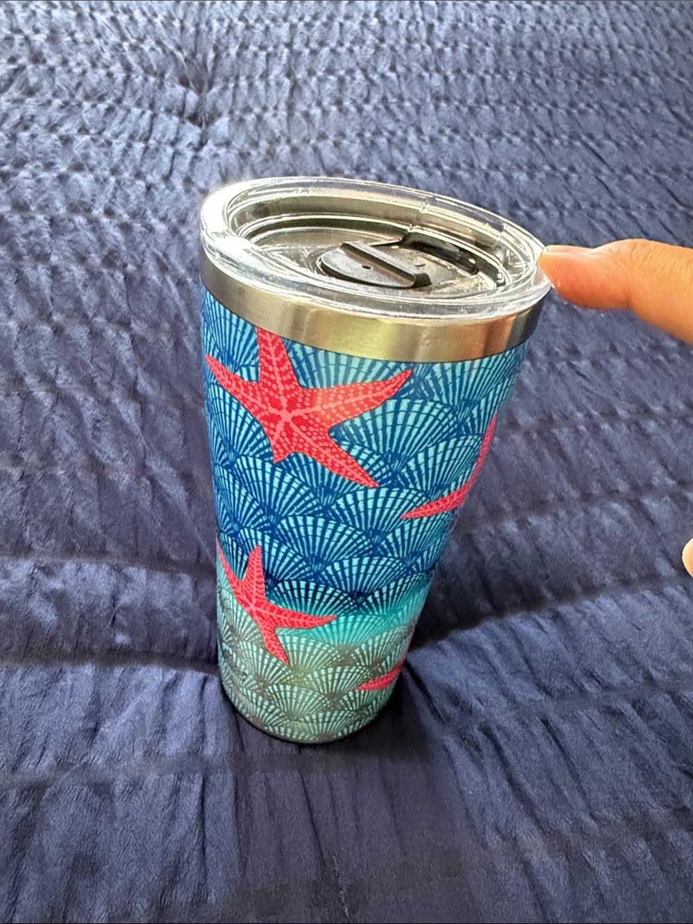 tervis 20 oz Blue and Pink Starfish Insulated Tumbler